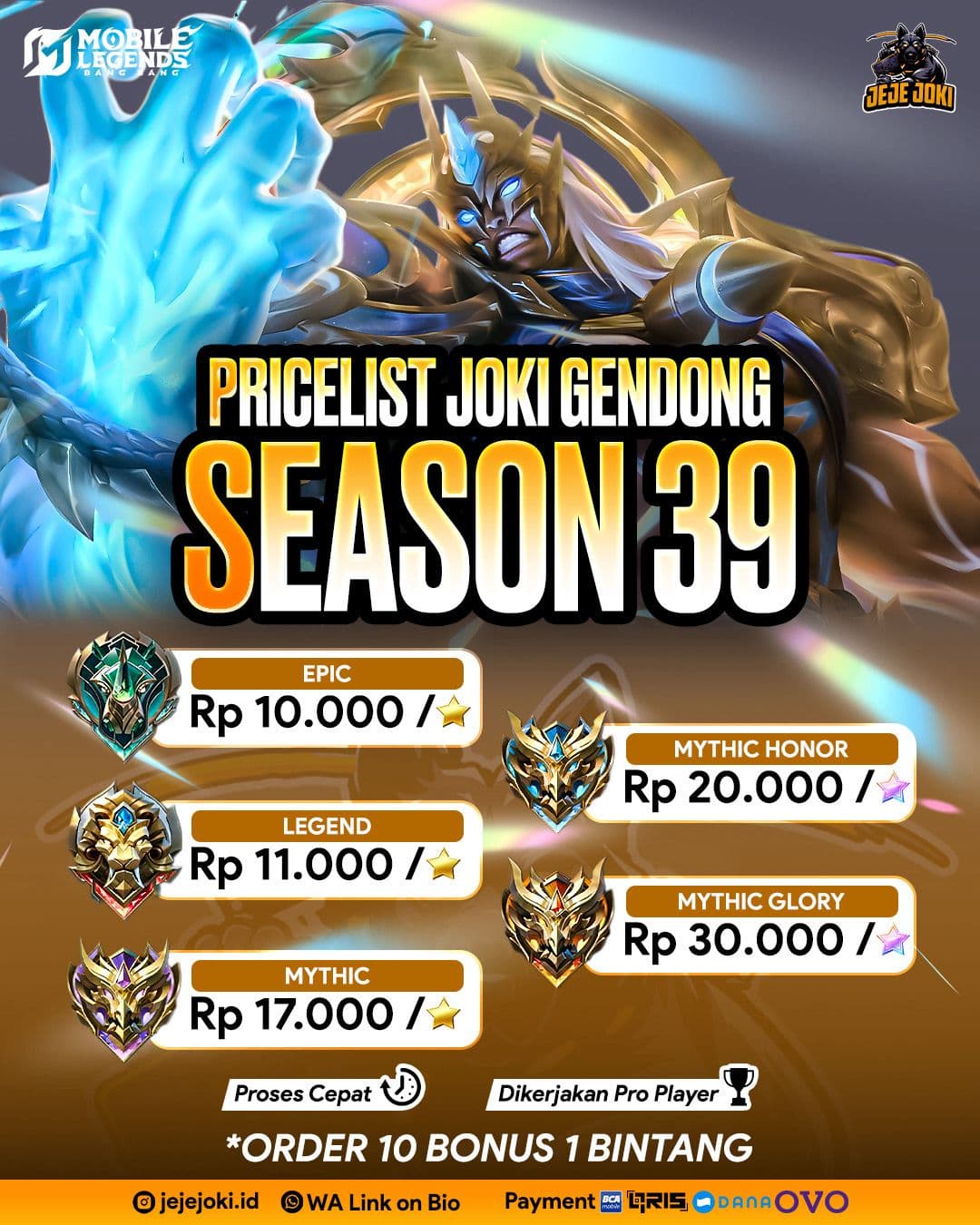 Paket Hemat Joki Bintang Season 39